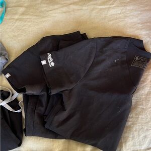 Figs Jet Black Medical Scrub Top